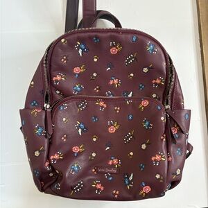 Vera Bradley Leather Backpack floral Burgundy